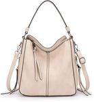 INOVERA (LABEL) Faux Leather Women Handbags Shoulder Hobo Bag Ladies Big Purse With Long Strap (Beige)