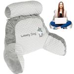 Reading Pillow for Bed Lovely 2 In 1,Back Support Cushion with Arms Detachable Backrest Support Pillow Cuddle Cushion for Bed,Back Gaming Pillow Reading Back Support Pillow (Ice Bean(M), Husky)