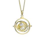 Harry Potter Sterling Silver Time Turner Sterling Silver Gold Plated Necklace Embellished with Swarovski® Crystals by The Carat Shop