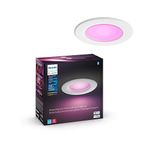 Philips Hue White & Color Ambiance LED Smart Retrofit 5/6-inch High Lumen Downlight, Color Changing, Bluetooth & Zigbee Compatible (Hue Hub Optional) (578450)