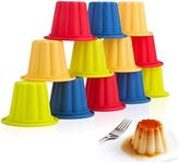 Webake Jello Shot Cups Silicone Popover Pan Pudding Baking Cup Nonstick Muffin Cupcake Liner 12 Pack