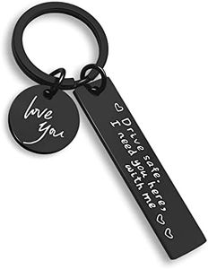 Drive Safe Keychain I Love You I Need You Here With Me Keychain Gifts for Boyfriend Husband Dad Gifts, I Need You（black）, Drive Safe Keychain