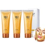 XdealCozyxc 3PCS 98.4% Gold Peel off Face Mask, Gold Face Mask, Golden Foil Collagen Mask for Exfoliating Clean Blackhead Cutin, Deeply Moisturizing