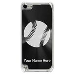 Case Compatible with iPod Touch 5th/6th/7th Generation, Baseball Ball, Personalized Engraving Included (Black)