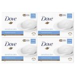 Dove Hypoallergenic Beauty Cream Bar 3 in-1 Cleanses, Moisturises and Nourishes Sulphate-Free Bath Soap for Soft and Smooth Skin, Specially Made for Sensitive Skin 2x90g, 4 Pack