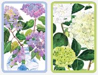 Caspari Large Print Playing Cards, Hydrangeas and Porcelain - 2 Decks (PC147J)