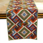 Bilberry Furnishing By Preeti Grover Cotton Table Runner Multicolor for 4 to 6 Seater Dinning (13 X 72 Inche,Green-1 Pc)