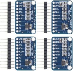 WWZMDiB 4Pcs ADS1115 16 Bit 16 Byte 4 Channel I2C IIC Analog-to-Digital ADC PGA Converter for Arduino Raspberry Pi DIY and Other Experiments