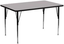 Flash Furniture 24 Rectangular Activity Table with Grey Thermal Fused Laminate Top/Standard Height Adjustable Legs