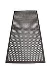 Winco RBM-35K-R, 5'x3'x1/2" Black Rolled Grease Resistant Anti-Fatigue Rubber Floor Mat with Beveled Edges, Commercial Kitchen Mat in Roll