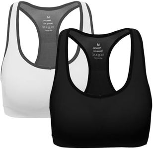 ANGOOL Sujetador Deportivo Almohadillas Extraíbles Yoga Run Bra para Mujer (Nero+Bianco, S)