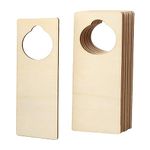 Oshhni 10Pcs Unfinished Door Knob Hangers Blank Wood Doorknob Signs Portable Lightweight Creative Hanging Tags for Office Painting Dorm Decoration, Rectangle