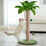 Dohump Cat Scratching Post, 66cm Kitten Scratching Post with Premium Sisal Rope, Cute Cat Tree with Dangling and Spring Ball Toys for Indoor Small Cats…