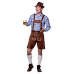 Adult Mens Deluxe Authentic Lederhosen (Faux Suede) - Large