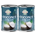 Nature's Spice Coconut Cream - 800 ml │ Combo Pack of 2 x 400 ml │ A Perfect Alternative of Milk Cream for Vegan Diet│100% Dairy Free Product