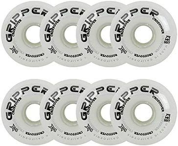Labeda Roller Hockey Wheels Gripper Crossover Soft 76A White 72mm - Set of 8
