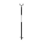 Pylex Adjustable Helical Post 50” Long No Dig Ground Anchor, 4”x4” Post for Patio, Shed or Deck, No Concrete - Black Steel