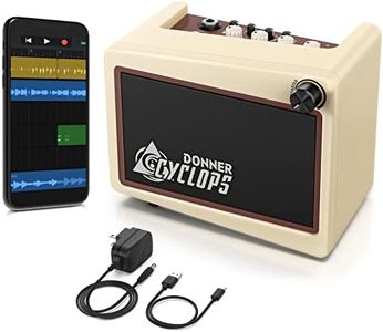 Donner Mini Guitar Amp, 5 Watt Wireless Small Electric Guitar Amplifier, Cyclops Guitar Combo Amp with 7 Amplifier Models 3 Types of Effects: Mod, Delay, Reverb and Drum Machine