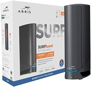 ARRIS Surfboard G34 DOCSIS 3.1 Gigabit Cable Modem & AX3000 Wi-Fi 6 Router, Approved for Cox, Spectrum, Xfinity & Others (Renewed) black