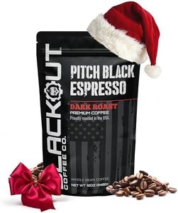 Blackout Coffee Pitch Black Espresso Extra Dark Roast - Aromatic, European-Style Espresso - Small Batch Freshly Roasted in the USA - 12 oz Bag (Whole Bean Coffee)
