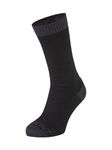 SEALSKINZ Unisex Wiveton Waterproof Warm Weather Mid Length Sock, Black, L EU