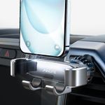 AINOPE Car Phone Holder Mount 2024 Upgrade Gravity Car Phone Mount with Newest Air Vent Clip Auto Lock Hands Free Cell Phone Holder Mount for Car Compatible for iPhone 15 14 Pro Max 13 12 Silver