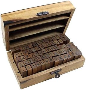 Estone 70pcs/set Wooden Box multipurpose Number Alphabet Letter Wood Rubber Stamp New