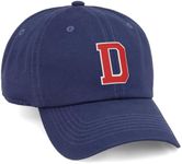 I&W Hatgear Customized Letter Intial Baseball Hat A to Z Team Colors, Navy Cap White Red Letter D