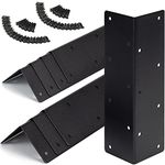 Set of 8 Raised Garden Bed Corner Brackets for 12''-16'' H Bed, Metal Garden Corner Bracket Resistant,Rust Metal Bed Corner Bracket Connectors for Furniture (Matte Black)