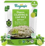 Reganic Cilantro & Lime Rice Organic Heat & Eat Microwaveable Rice, 8.8 Ounce (Pack of 6) Heat and Eat | Flavor Rice | USDA Certified Organic, GMO-Free | Fresh Ingrediants | Side Dish