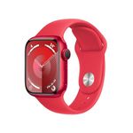 Apple Watch Series 9 [GPS 41mm] Smartwatch with (Product) RED Aluminium Case with (Product) RED Sport Band. Fitness Tracker, Blood Oxygen & ECG Apps, Water-Resistant - S/M