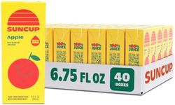 SunCup Juice - Apple Juice (40 Pack) 6.75 oz Juice Box with Straw | No Sugar Added Apple Blend for Kids, Bulk Pack for School Lunches, Snacks, Travel, Parties, Sports Teams, and Everyday Drinks