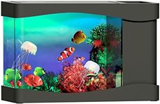 Playlearn Mini Jellyfish Aquarium Artificial Fish Tank with Moving Fish – USB/Battery Powered – Fake Aquarium Toy Fish Tank with 2 Fake Jellyfish