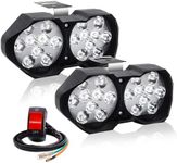 NWpangu 2PCS Motorcycle Driving Spotlights, 18-LED 3200LM Super Bright Motorcycle Driving Lights Waterproof for Car ATV Motorbike UTV Truck Boat(Include Switch)