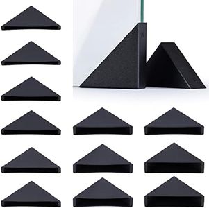 BENECREAT 60 Piece Triangle Corner Protector, 6 Sizes Plastic Glass Table Shelf Corner Protector, Black Mirror Corner Covers, Baby Proofing Edge Protector