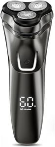 Electric Razor for Men Cordless: Wet/Dry Rotary Shaver Waterproof - USB Fast Charging & Sensitive Skin Care - Pop up Trimmer & Precision Blades Classic Black