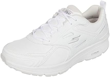 Skechers Mens Go Run Consistent Leather Cross training Tennis Shoe Sneaker with Air Cooled Foam, White, 12.5 X-Wide
