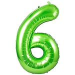 Unisun Green Balloon Number 6, 40inch Giant Helium Foil Number 0 to 9 Age Balloon for Birthday Party,Wedding, Bridal Shower Engagement Photo Shoot, Anniversary (Green | 6)