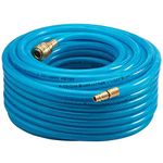 DEUBA® 30m Compressed Air Hose Fabric Reinforced PVC | 15 Bar 1/4" Quick Coupler Connection | 6mm Internal Diameter 13mm External Diameter | Compressor Line for Pneumatic Tools | Blue