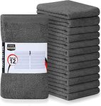 Utopia Towels Kitchen Bar Mops Towels, Pack of 12 Towels - 16 x 19 Inches, 100% Cotton Super Absorbent Bar Towels (Grey)