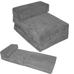 STANDARD CHAIRBED - DA VINCI CORD Single Guest Z Chair bed Z Bed Chairbed Futon (Grey) …