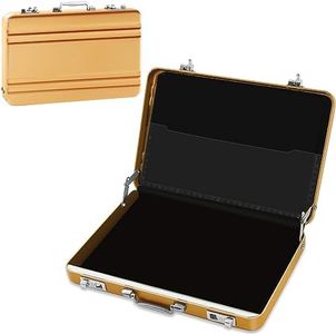 Billetera como regalo de dinero, embalaje de cupones, mini maletín, aluminio con cierre a presión, caja de dinero, regalos creativos adecuados para niños y amigos (dorado)