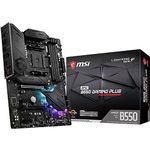 MSI MPG B550 GAMING PLUS Motherboard ATX - Supports AMD Ryzen 3rd Gen Processors, AM4, DDR4 Boost (4400MHz/OC), 1x PCIe 4.0/3.0 x16, 1x PCIe 3.0 x16, 1x M.2 Gen4 x4, 1x M.2 Gen3 x4, Gigabit LAN