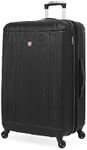 SwissGear 6297 Hardside Expandable Luggage with Spinner Wheels, Black, Checked-Medium 23-Inch