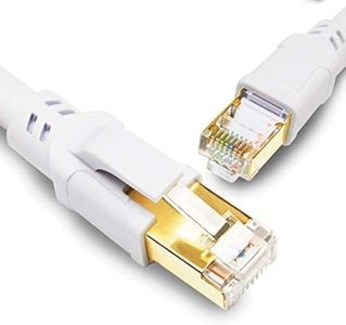 Yauhody CAT8 Ethernet Cable 5m High Speed 40Gbps 2000MHz SFTP Internet Network LAN Wire Cables with Gold Plated RJ45 Connector for Router, Modem, PC, Switches, Hub, Laptop, Gaming, PC (5m/White)