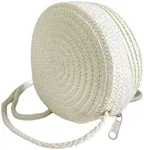 Floerns Women's Small Round Straw Crossbody Purse Beach Circle Boho Shoulder Bag White One-Size