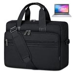 Laptop Bag 17 Inch Waterproof Briefcase for Men Large Laptop Carrying Case Computer Messenger Bag for Work Business Travel, Black