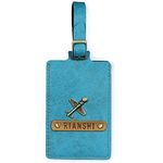 The Junket Customized Luggage Tag for Men & Women (Turquoise) | Personalized Travel Tag with Charm and Name | Travel Identification Name Tag for Bags & Backpacks, Suitcase | Unisex Travel Gift