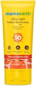 Mamaearth Ultra Light Indian Sunscreen-80 g with Carrot Seed & Turmeric | SPF 50 PA ++++| UVA & UVB Protection | No White Cast | Non-Greasy & Quick Absorbing | Super Lightweight | Suits All Skin Types