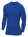 TCA Boys' SuperThermal Compression Base Layer Football Running Top Long Sleeve Thermal Under Shirt - Dazzling Blue, 12-14 Years